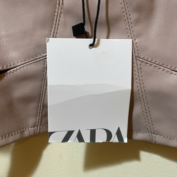 Womens New Zara Leather Crop Top - Picture 2 of 8